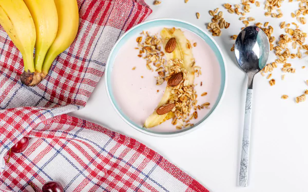 still life banana oatmeal food breakfast HD Desktop Wallpaper | Background Image