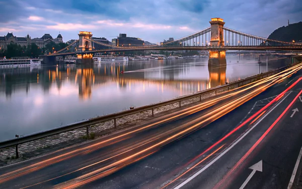 river Budapest Hungary man made Chain Bridge HD Desktop Wallpaper | Background Image