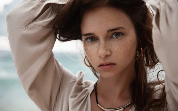 freckles woman face HD Desktop Wallpaper | Background Image