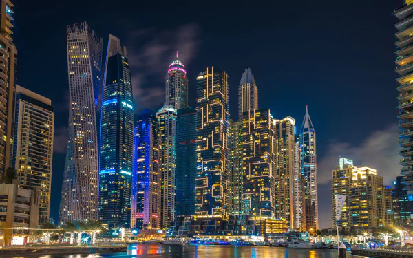 United Arab Emirates skyscraper city night building man made Dubai HD Desktop Wallpaper | Background Image
