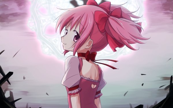 Anime Puella Magi Madoka Magica Madoka Kaname Pink Hair Pink Eyes HD Wallpaper | Background Image