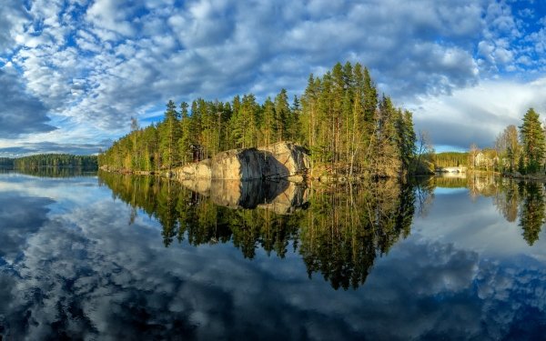 Earth Lake Lakes Tree Reflection Finland HD Wallpaper | Background Image