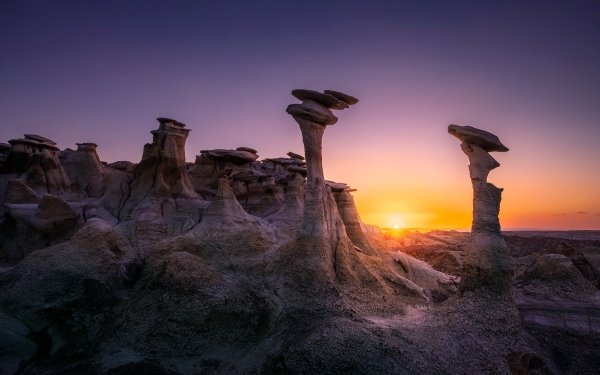 Nature Rock Sunset Mountain Mexico Fairy Chimneys HD Wallpaper | Background Image