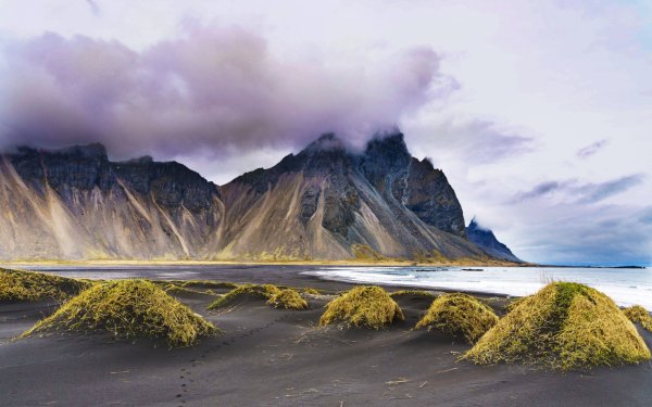 Earth Vestrahorn Mountains Cloud Landscape Mountain Iceland Cape Vestrahorn Mountain HD Wallpaper | Background Image