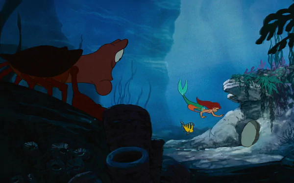 red hair The Little Mermaid Flounder (The Little Mermaid) Sebastian (The Little Mermaid) mermaid Ariel (The Little Mermaid) movie The Little Mermaid (1989) HD Desktop Wallpaper | Background Image