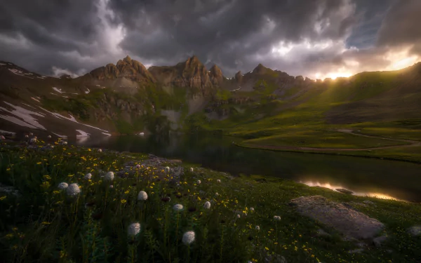 cloud landscape USA Colorado vegetation lake nature mountain HD Desktop Wallpaper | Background Image