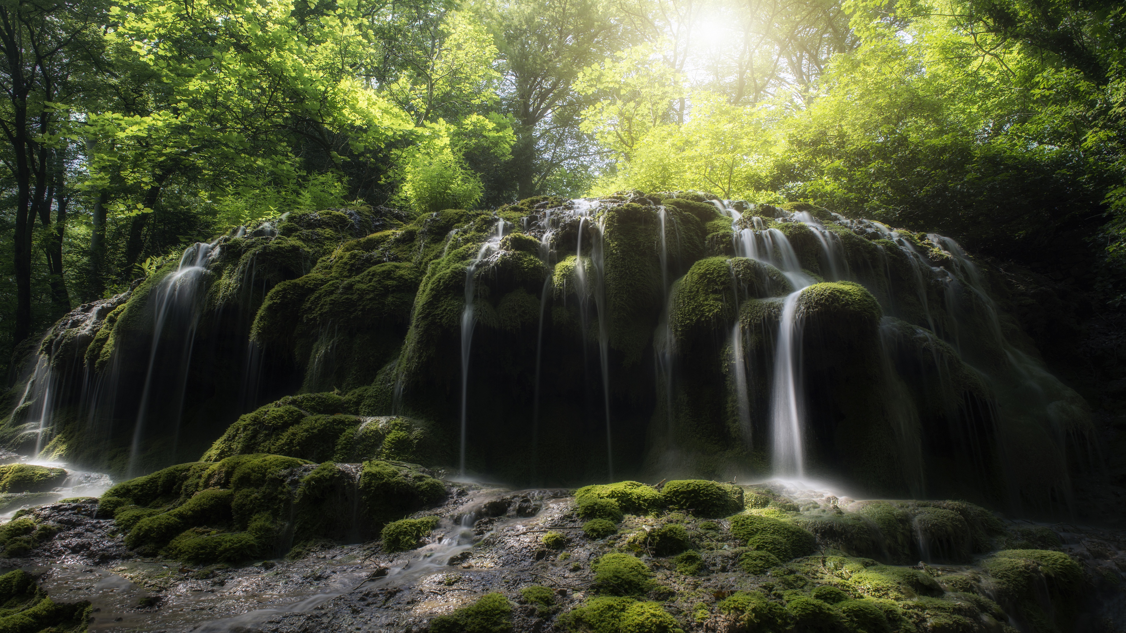 Download Nature Moss Waterfall 4k Ultra HD Wallpaper