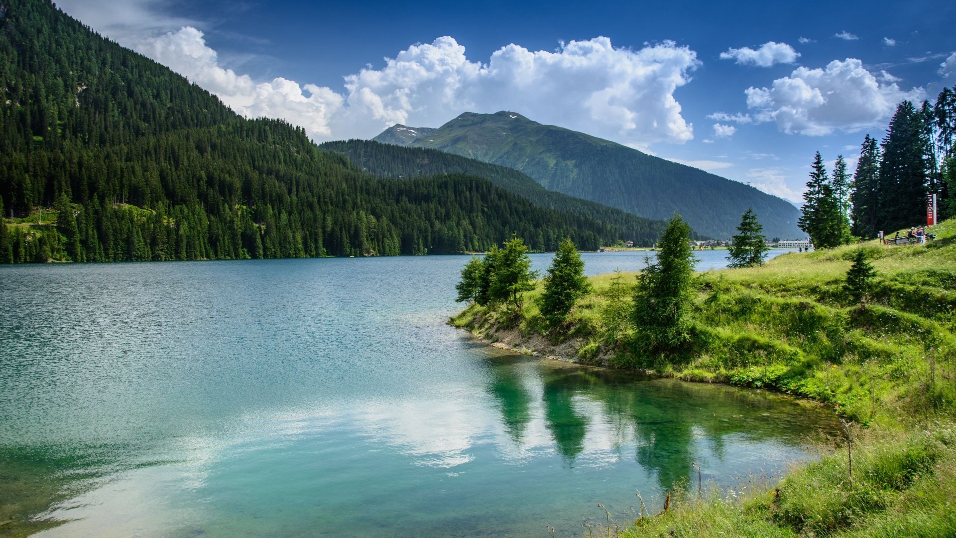 Download Cloud Mountain Switzerland Sky Forest Photography Lake 4k 