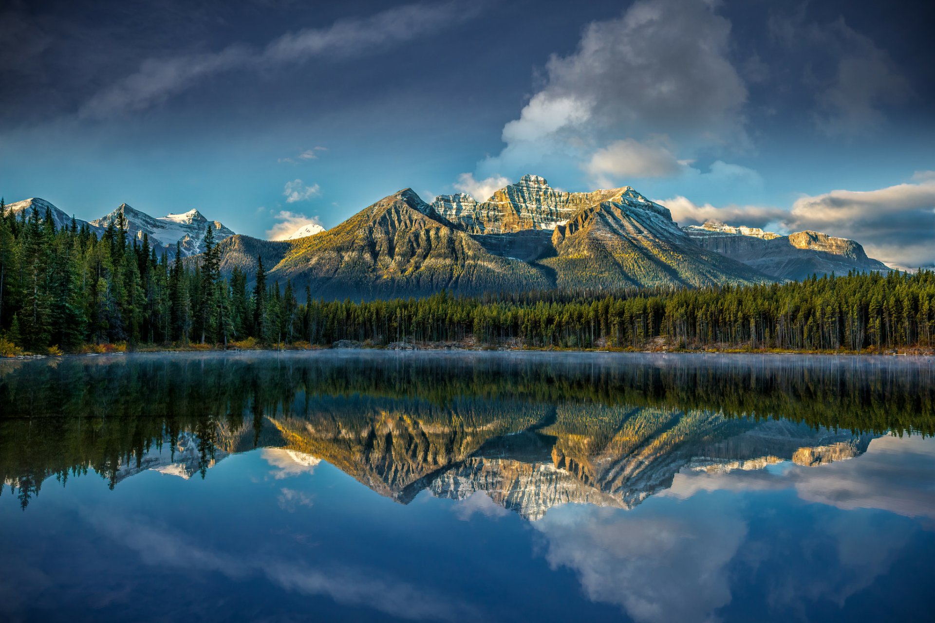 Download Lake Mountain Cloud Sky Forest Nature Reflection HD Wallpaper ...