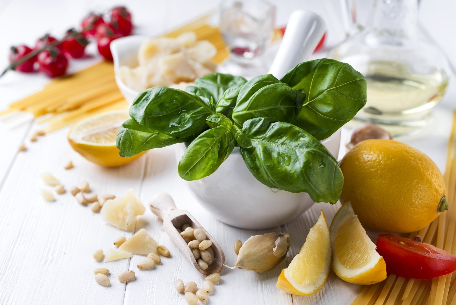 Download Tomato Lemon Food Still Life HD Wallpaper