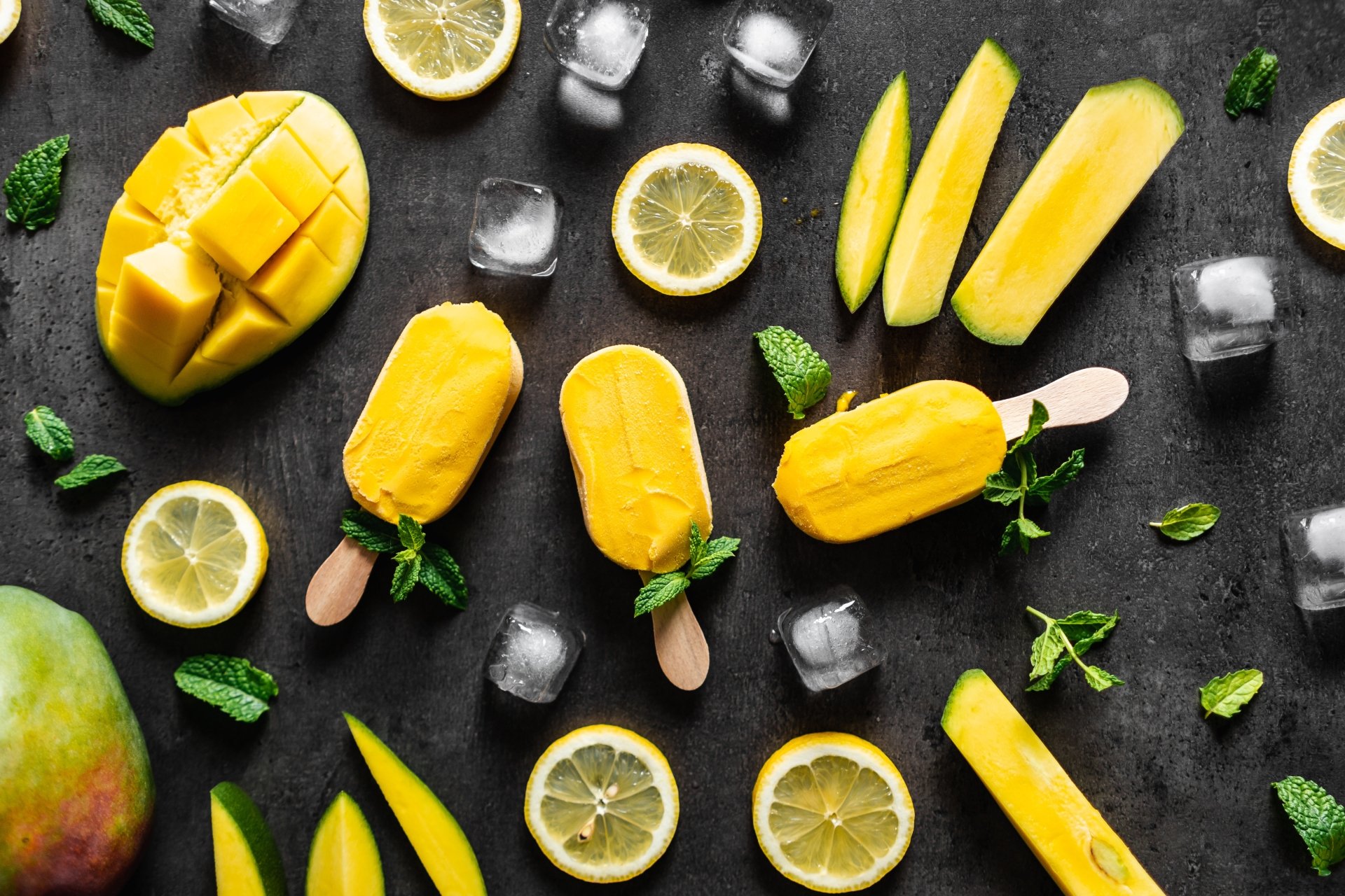 Download Still Life Fruit Mango Food Ice Cream 4k Ultra HD Wallpaper