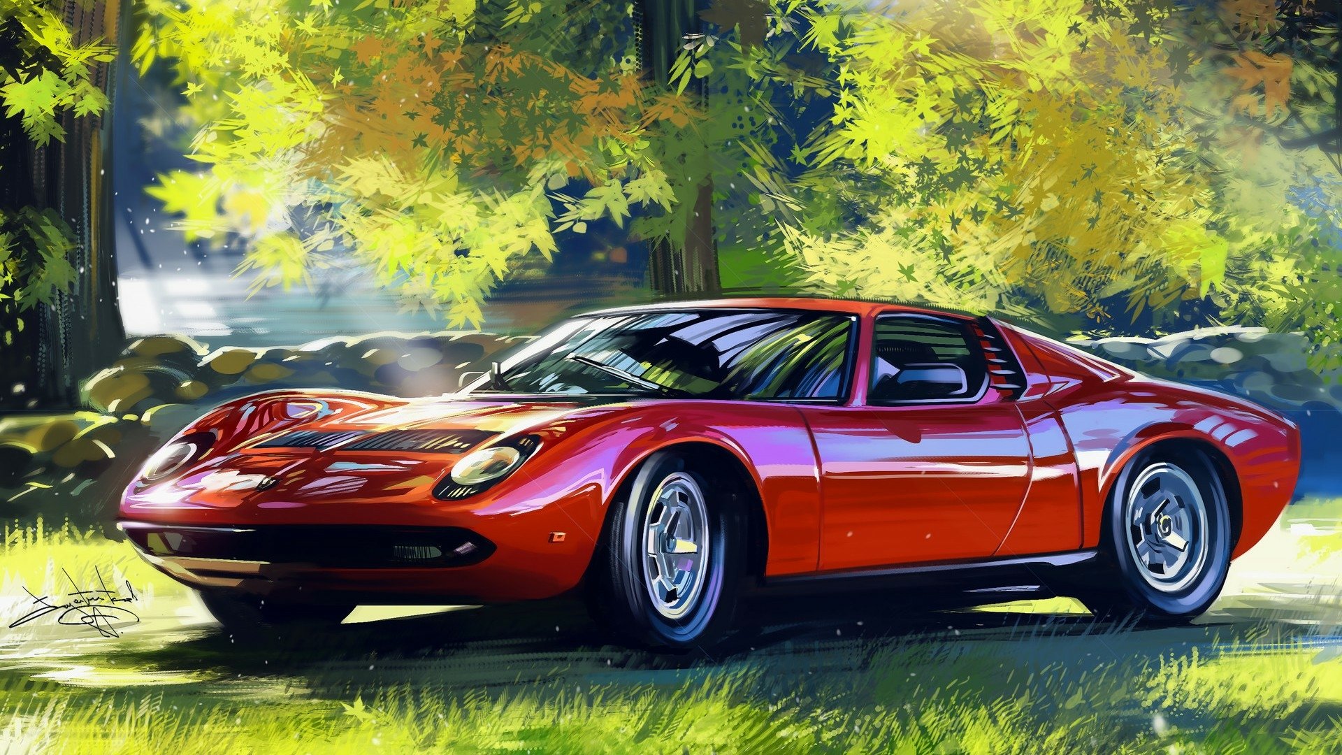 Lamborghini Miura 高清壁纸 桌面背景 1920x1080