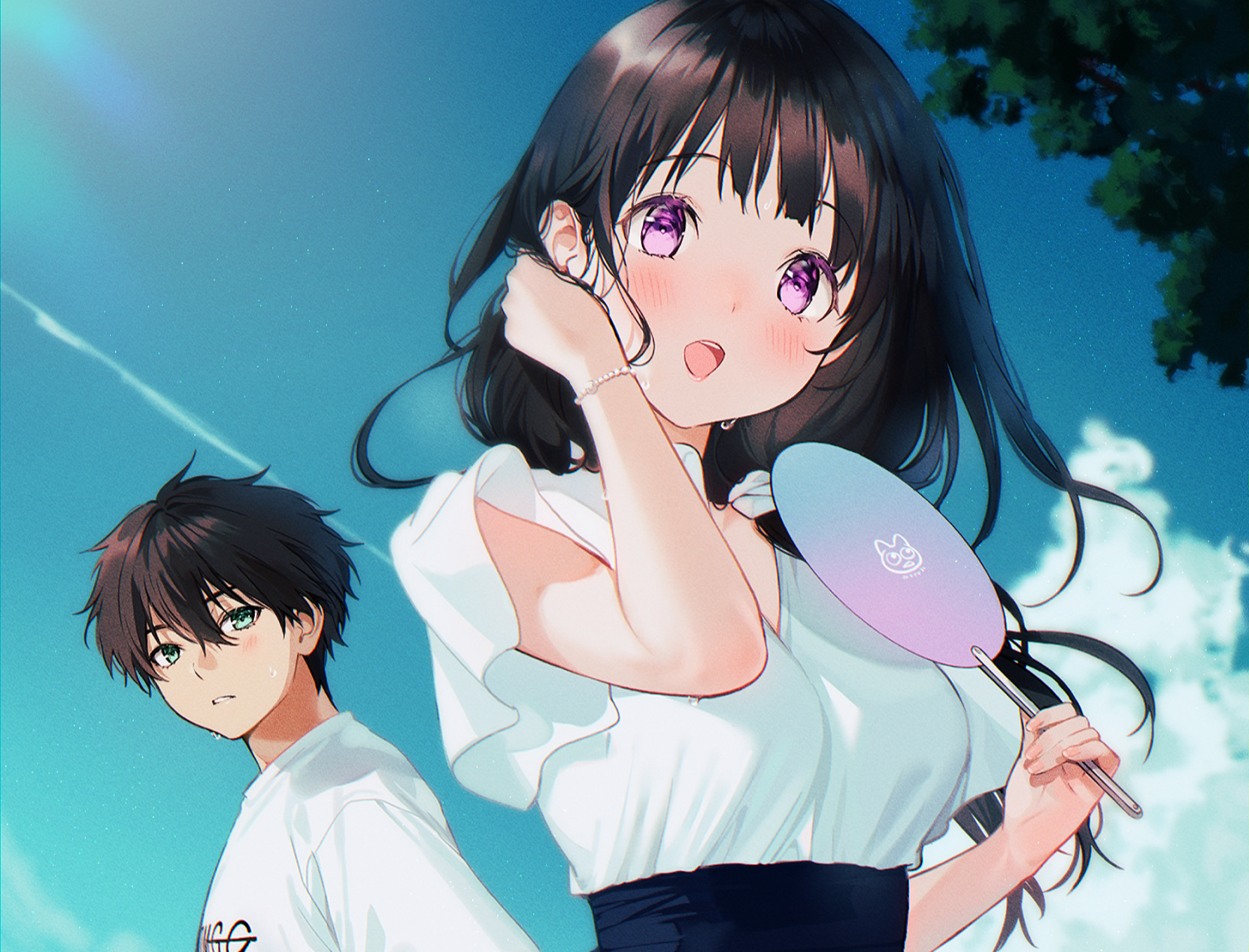 Oreki houtarou, chitanda eru, anime couple, profile view, romance, hyouka,  Anime, HD wallpaper