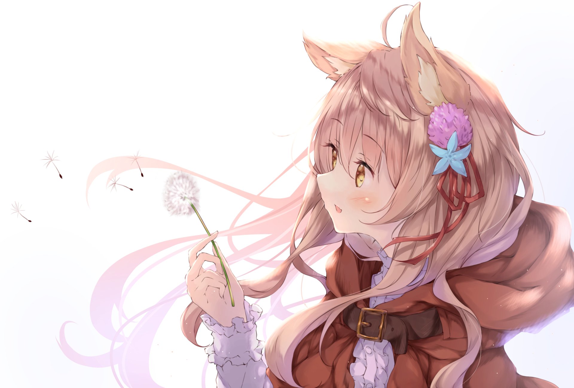 Download Animal Ears Anime Original HD Wallpaper by 浮輪汽船