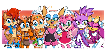  Sonic Girls by Wizzzaria