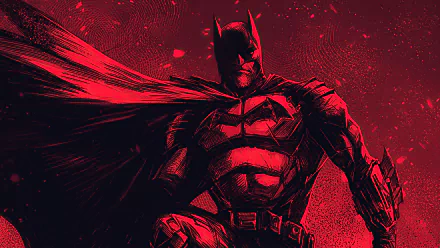 4K Ultra HD PC desktop wallpaper featuring Batman from DC Comics, depicted in a dramatic red and black comic style.