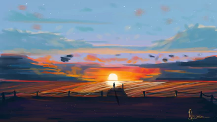 artistic sunset HD Desktop Wallpaper | Background Image