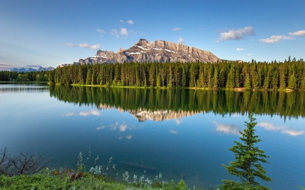 Earth Reflection Forest Sky Mountain Canada Lake HD Wallpaper | Background Image