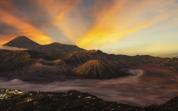 Photography Landscape Java Mountain Island Indonesia Volcano Panorama Mount Bromo HD Wallpaper | Background Image