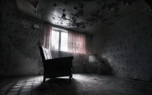 television abandoned window chair man made room HD Desktop Wallpaper | Background Image