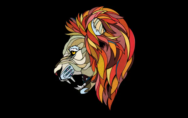 roar mane lion Animal artistic HD Desktop Wallpaper | Background Image