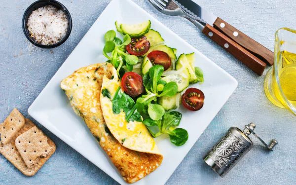 salt salad tomato cookie cucumber food omelette HD Desktop Wallpaper | Background Image