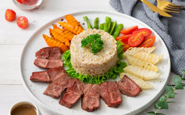 beans carrot tomato rice meat food meal HD Desktop Wallpaper | Background Image