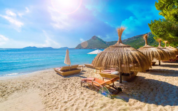 Mallorca Spain beach sea man made resort HD Desktop Wallpaper | Background Image