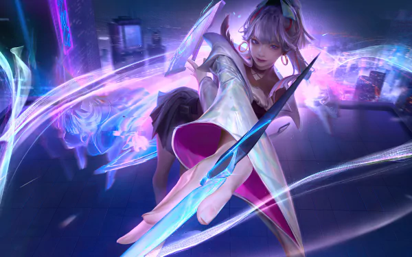 pink hair woman warrior fantasy HD Desktop Wallpaper | Background Image
