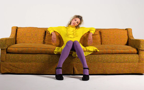 sofa blonde American actress Celebrity Lili Reinhart HD Desktop Wallpaper | Background Image