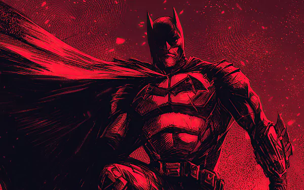 4K Ultra HD PC desktop wallpaper featuring Batman from DC Comics, depicted in a dramatic red and black comic style.