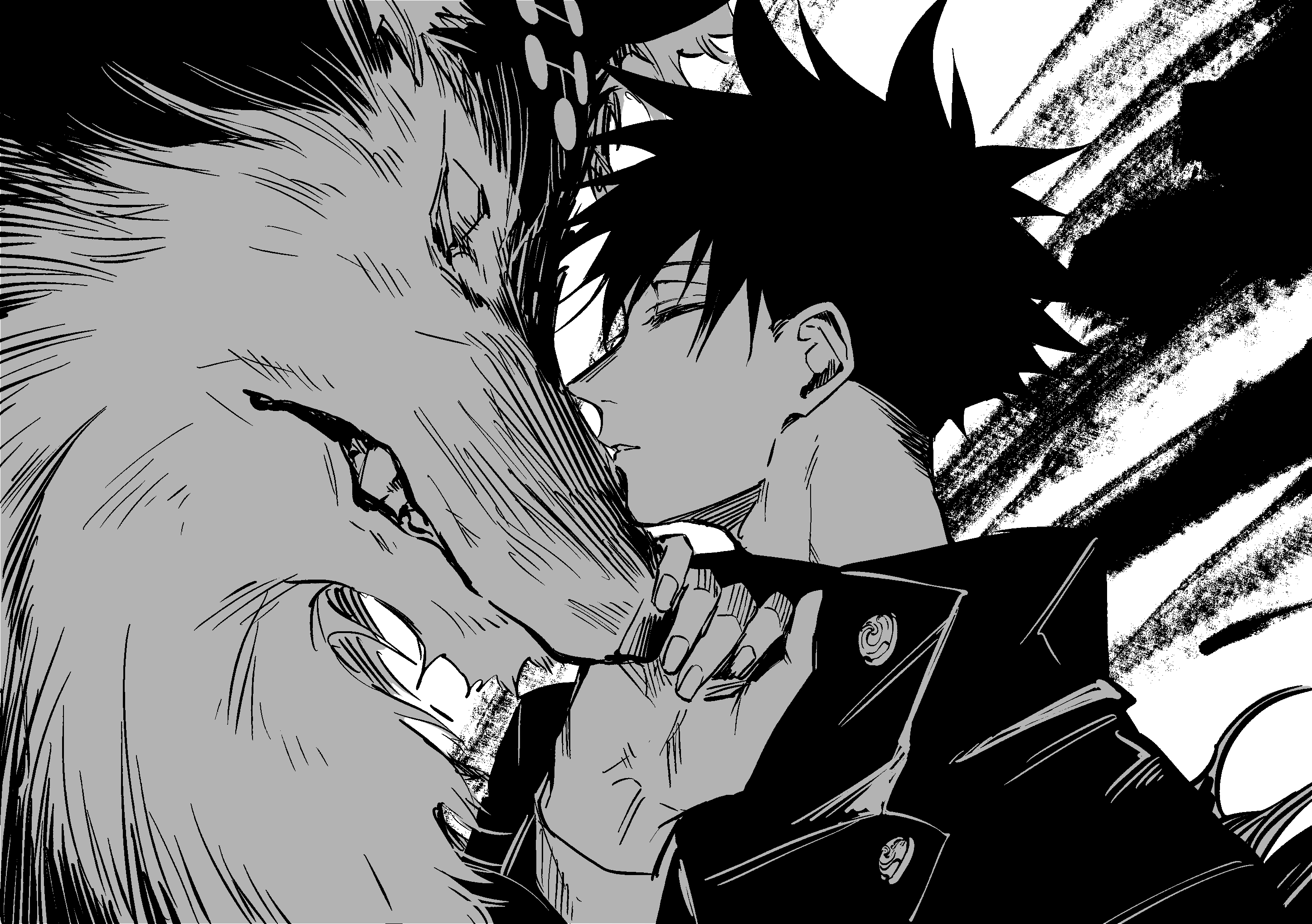 Megumi Fushiguro HD Wallpaper Jujutsu Kaisen Black White Art By 