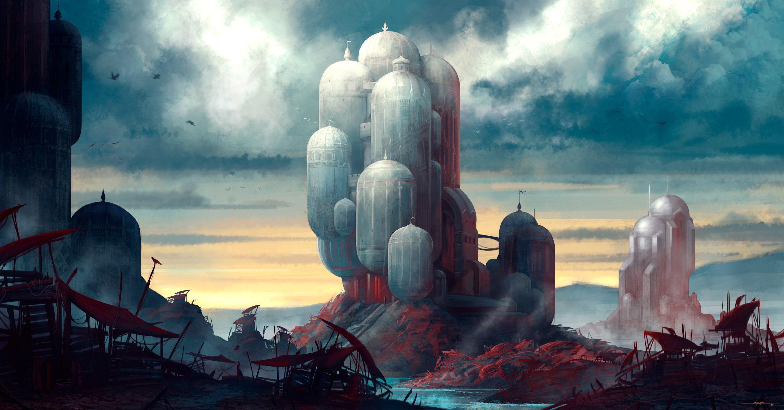 Sci Fi City HD Wallpaper by Tomeu Riera