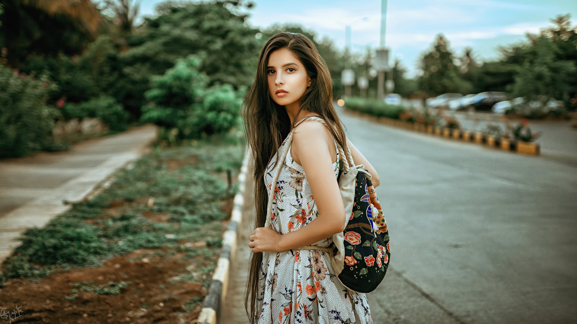 Download Long Hair Depth Of Field Dress Brown Eyes Brunette Woman Model