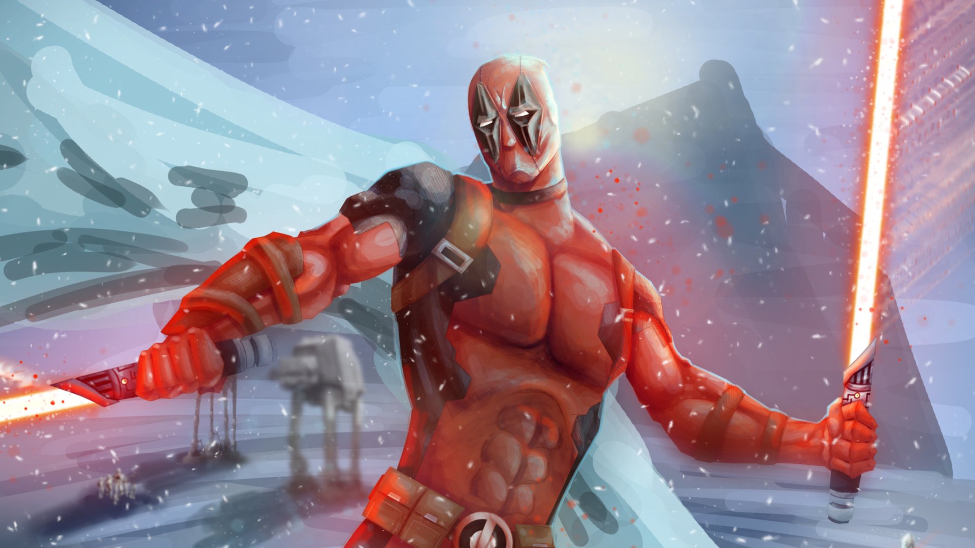 Download Lightsaber Comic Deadpool HD Wallpaper