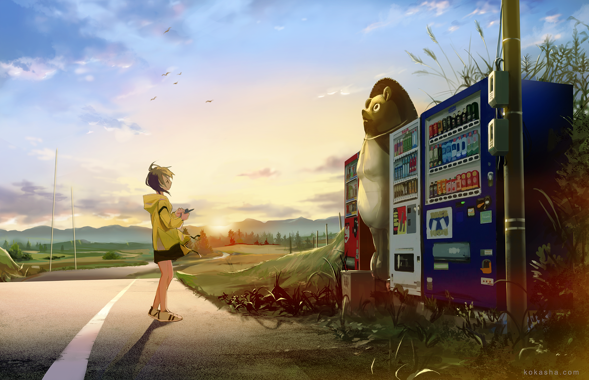 Download Vending Machine Anime Original HD Wallpaper by kouka