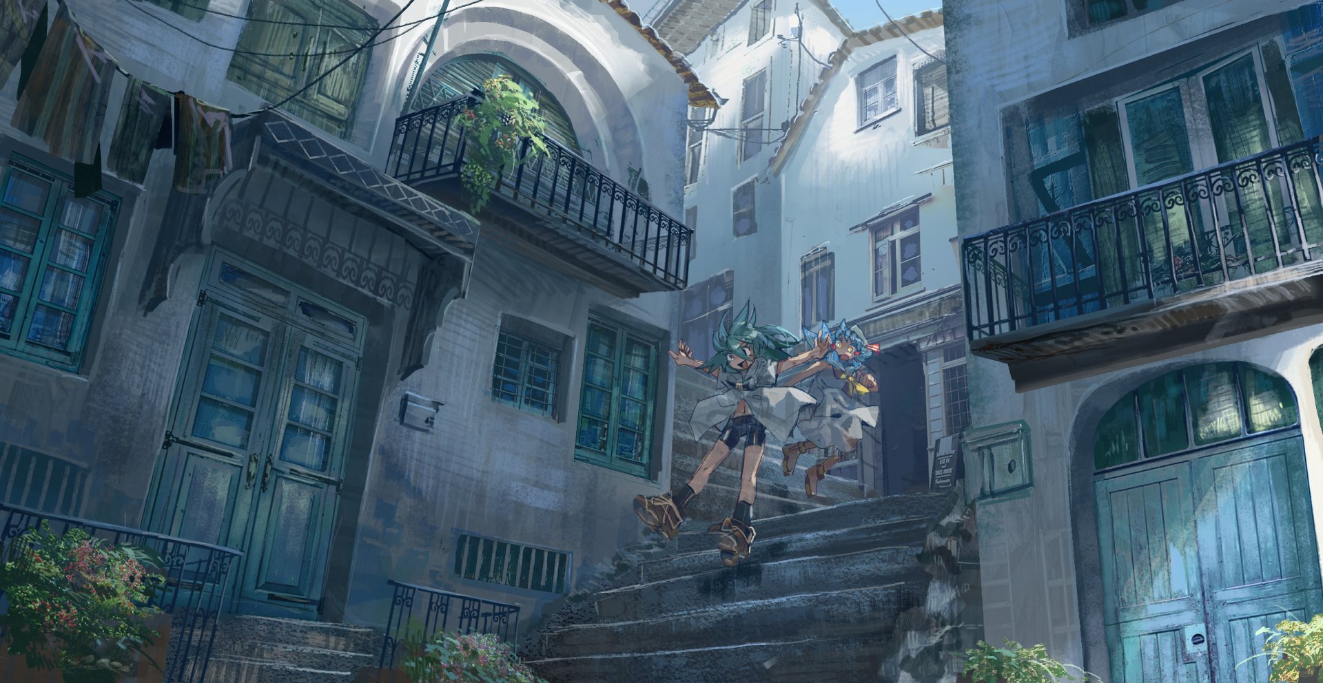 Download Anime Street HD Wallpaper by しちがつ