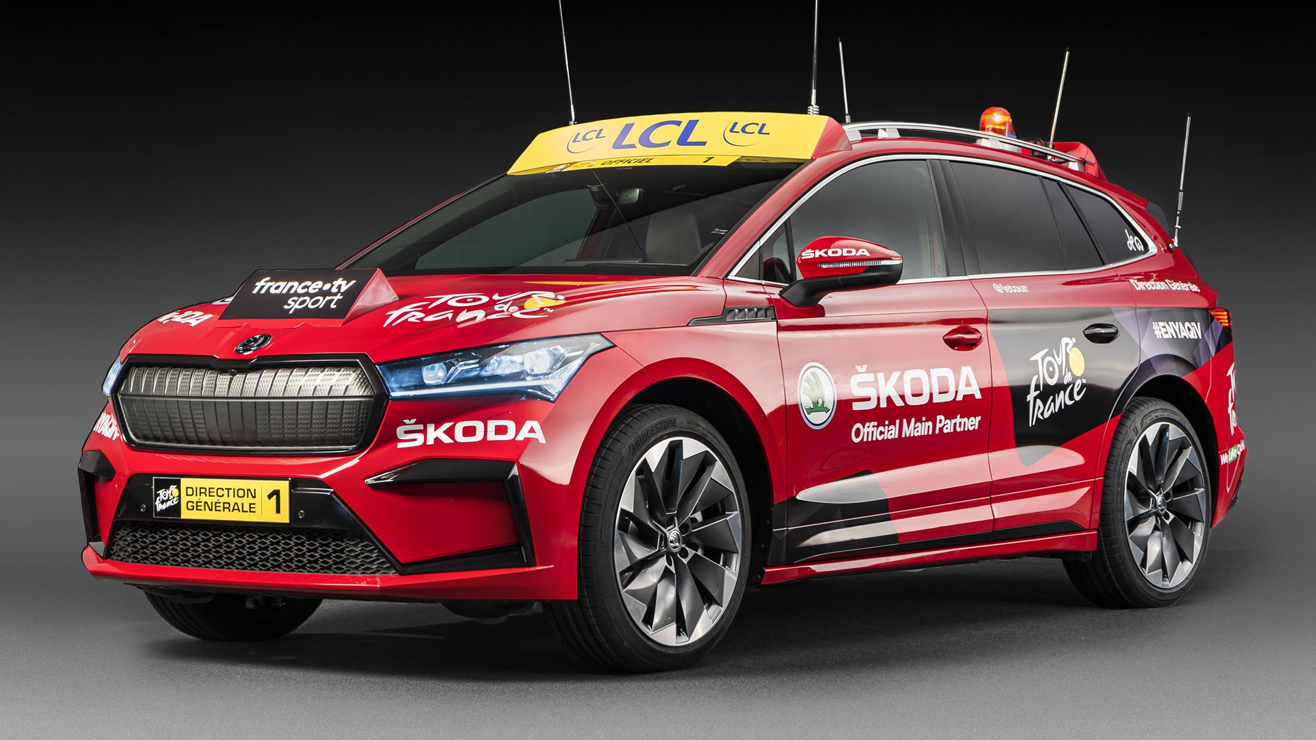 2020 Skoda Enyaq iV Tour de France Lead Vehicle HD Wallpaper | Background Image | 1920x1080 | ID ...