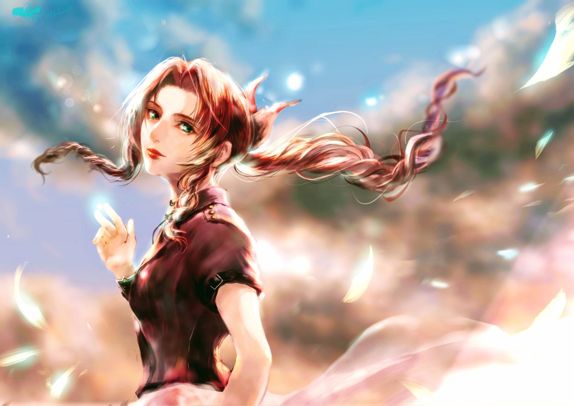 Download Aerith Gainsborough Video Game Final Fantasy VII Remake 4k Ultra HD Wallpaper by KUROKOGIworks