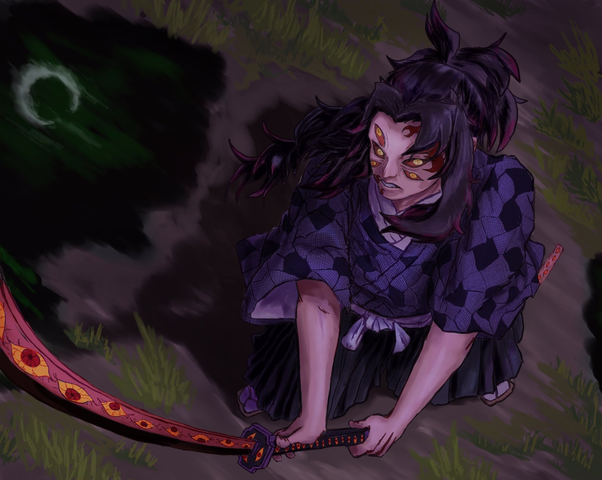 Download Kokushibo (Demon Slayer) Anime Demon Slayer: Kimetsu No Yaiba HD Wallpaper by beef