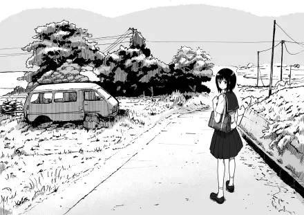 Black & White Anime monochrome Black And White Anime HD Desktop Wallpaper | Background Image