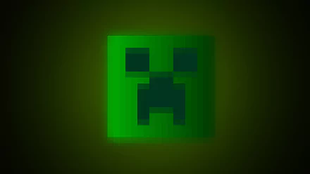 4K Ultra HD Minecraft wallpaper featuring a glowing green Creeper face on a dark background, designed for PC desktops.