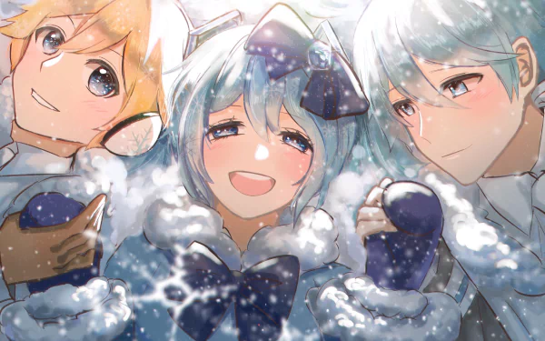 Yuki Miku Kaito (Vocaloid) Len Kagamine Anime Vocaloid HD Desktop Wallpaper | Background Image