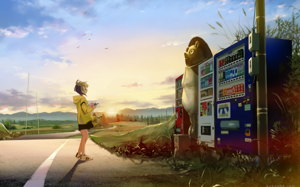 Anime Original Vending Machine HD Wallpaper | Background Image