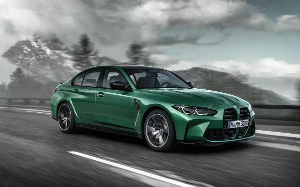 green car car BMW BMW M3 vehicle BMW M3 Competition HD Desktop Wallpaper | Background Image