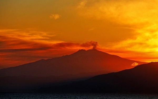 Nature Volcano Volcanoes Italy Sunset HD Wallpaper | Background Image