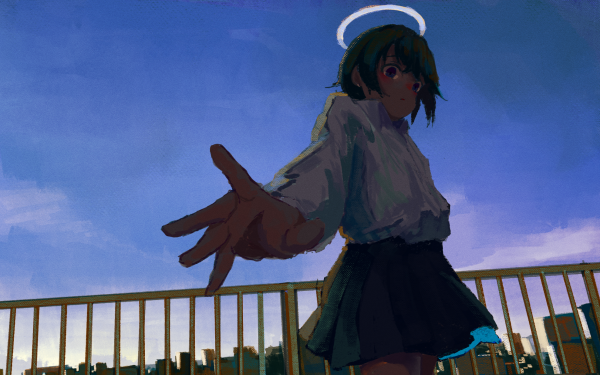 Anime Girl Angel Sky HD Wallpaper | Background Image