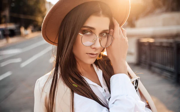 magazine hat glasses portrait hand face woman model HD Desktop Wallpaper | Background Image