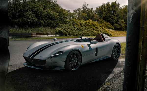 supercar silver car car Ferrari vehicle Ferrari Monza SP1 HD Desktop Wallpaper | Background Image