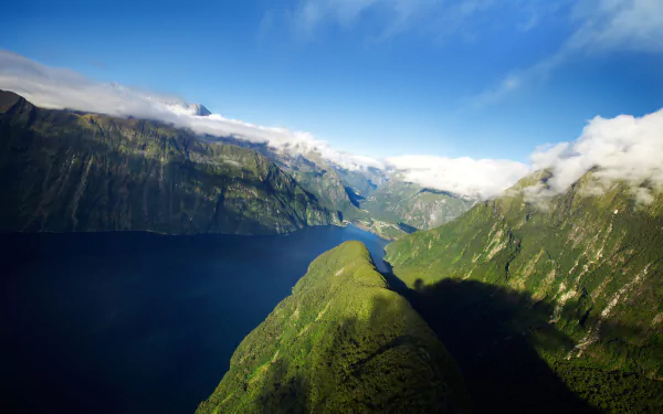 fjord New Zealand nature mountain HD Desktop Wallpaper | Background Image